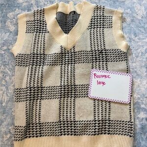 Plaid Sleeveless Sweater Vest